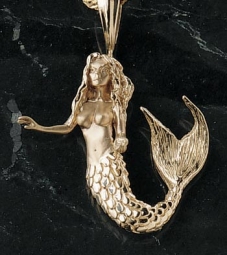 Golden Mermaid Pendant 14K