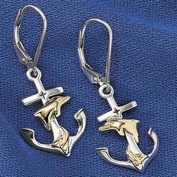 Anchor and Dolphin Earrings