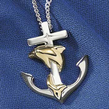 Anchor and Dolphin Pendant