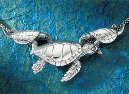 Sea Turtle Necklace in Sterling Silver
