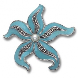 Enameled Starfish Pin
