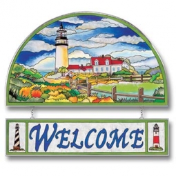 Lighthouse Welcome Stained Glass