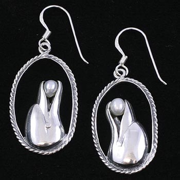 Dolphin Earrings in Sterling Silver