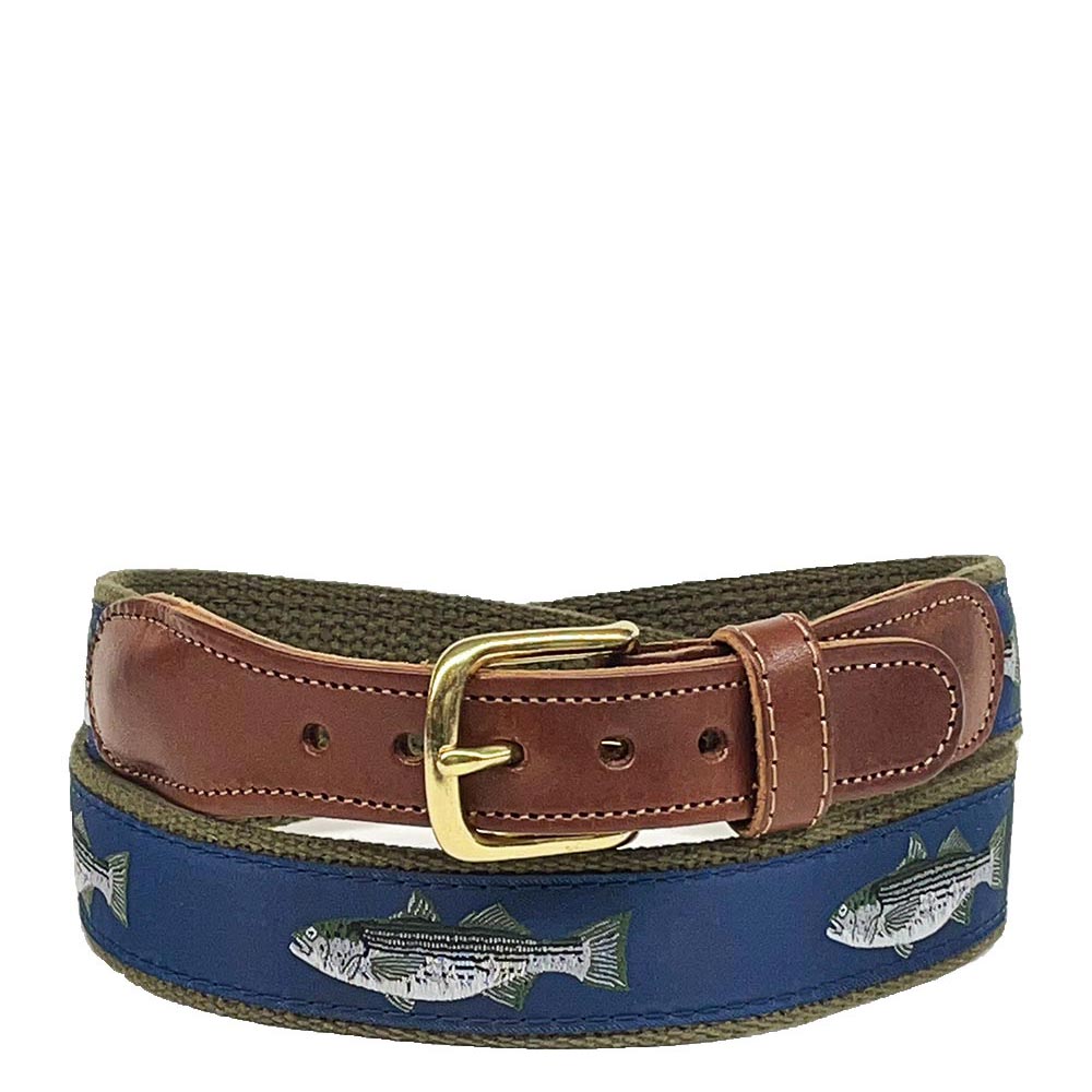 Striped Bass Nautical Belt from Preston Leather Prestons