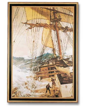 The Rising Wind by Montague Dawson, Custom Framed