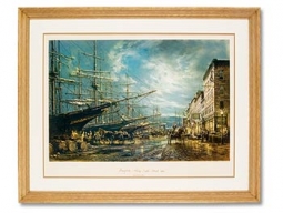 BOWSPRITS ALONG SOUTH STREET, 1898-Framed