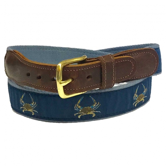 Blue Crab Belt with Leather tabs from Preston display picture 2